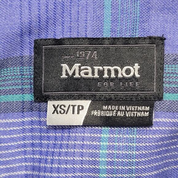 Marmot Button Down Shirt XS Gorpcore Plaid Top 538 - Picture 3 of 12
